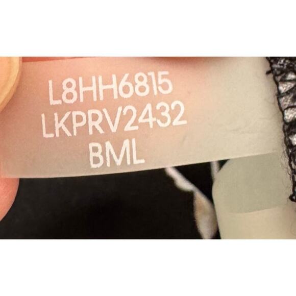 NWT Karl Lagerfeld Paris Black Blouse Shirt Pink Floral Bell Sleeve Women XS - Picture 10 of 13